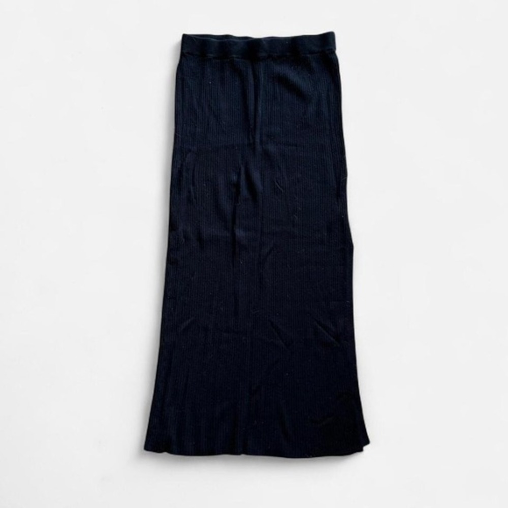 ASOS DESIGN Black Ribbed Knit Maxi Skirt Women Size US 6
